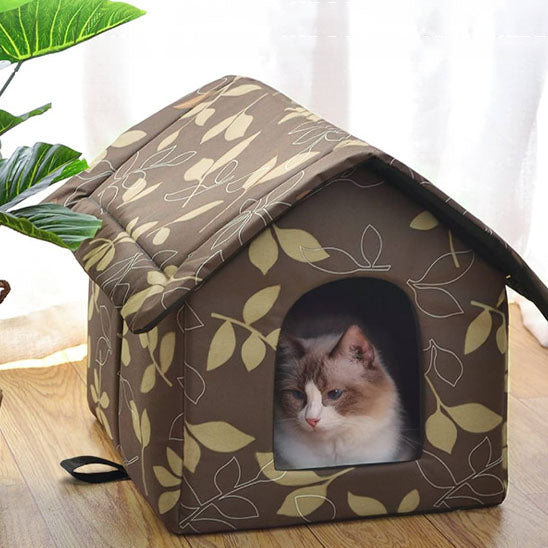 cabane chat feuilles dautomne felineforest