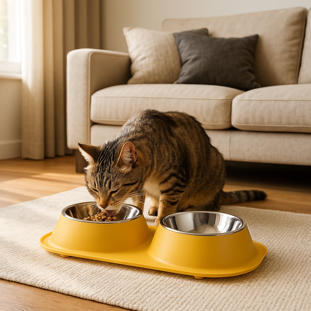 gamelle chat jaune safebite
