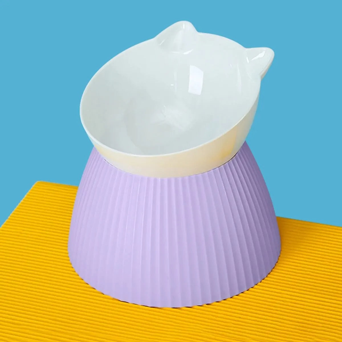 gamelle chat surelevee mauve bowlup