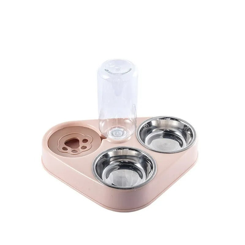 gamelle pour chat rose pale duobowl
