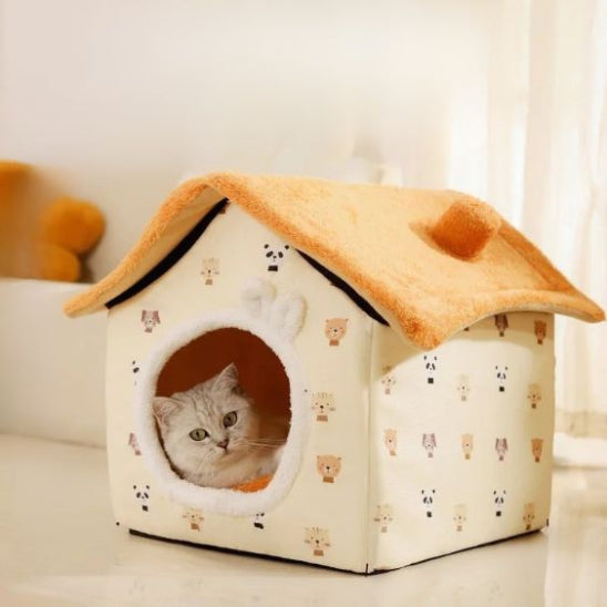 maison pour les chats jaune felinefort