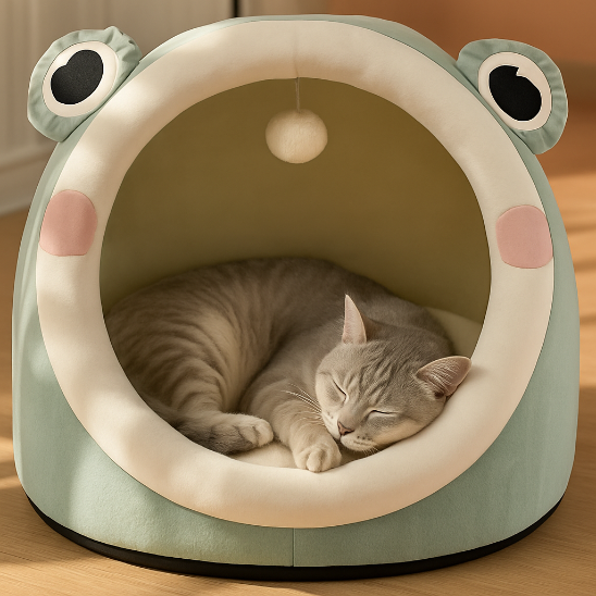 niche pour chat grenouille peekabun