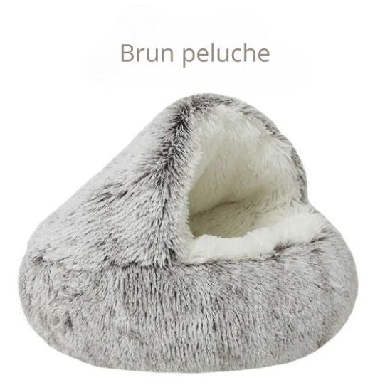 panier pour chat brun peluche carrousel dreamycat