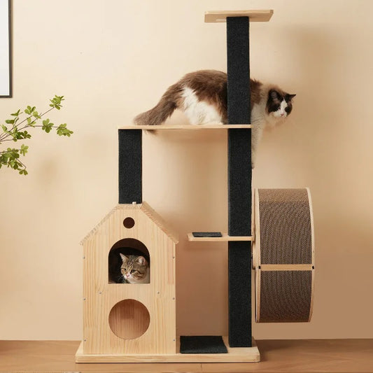 arbre à chat en bois confort luxeclimb