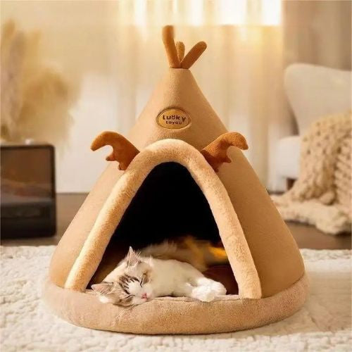 cabane chat interieur bois douillet tipiloft