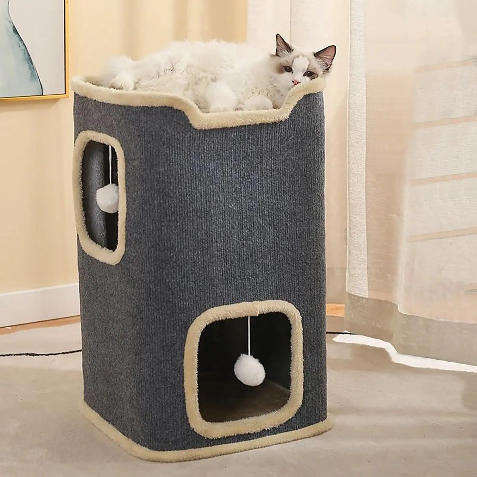 cabane pour chat interieur trois etages meowloft