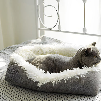 coussin pour chat blanc fluffyflip