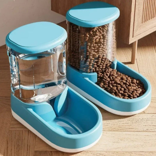 distributeur de croquettes pour chat bleu felinefeast