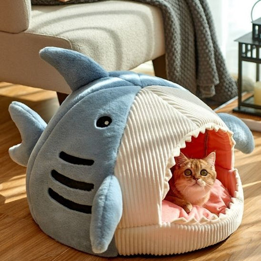 lit pour chat bleu fluffyshark