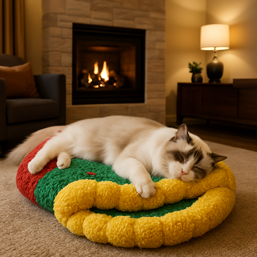 lit pour chat pres foyer purrsock