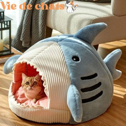 niche pour chat apaisante bleue fluffyshark carrousel