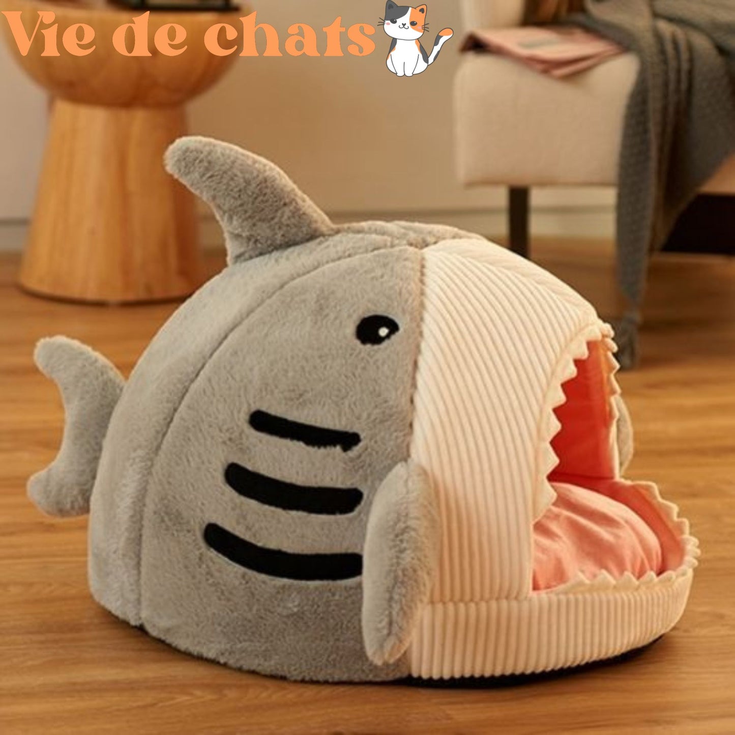 niche pour chat apaisante gris fluffyshark carrousel