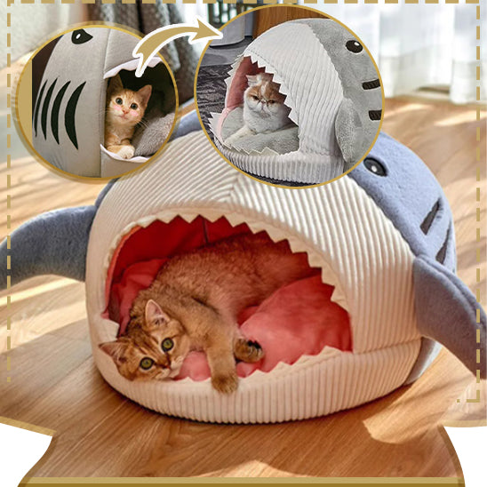 niche pour chat chaude et securisante fluffyshark