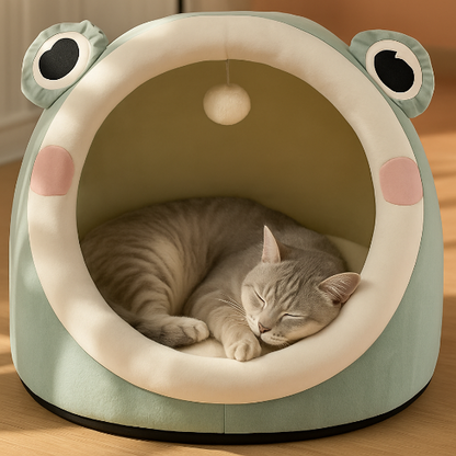 niche pour chat grenouille peekabun