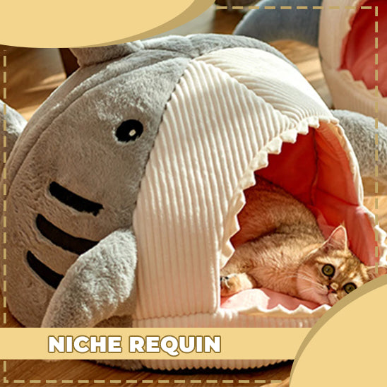 niche pour chat gris fluffyshark