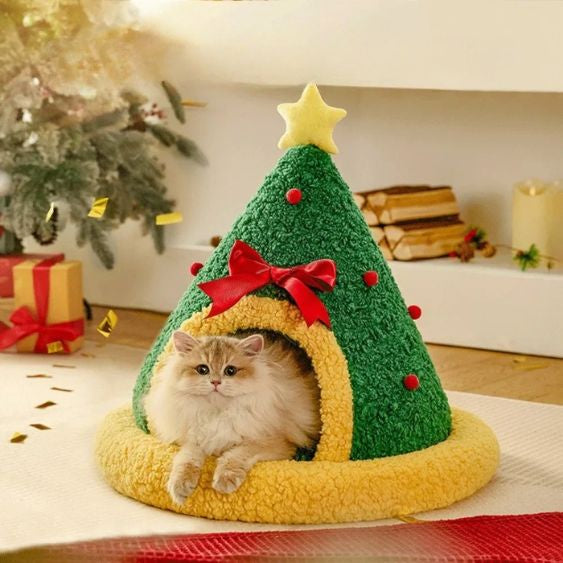 niche chat sapin noel hollypaws