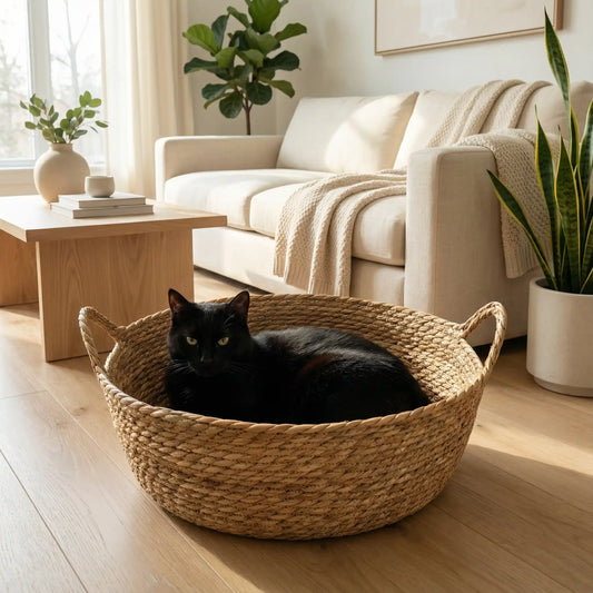 panier chat osier salon catcocoon