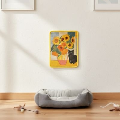 tapis griffoir pour chat clawmat pres coussin pour chat