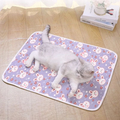tapis rafraichissant chat mauve lapinou coolpurr