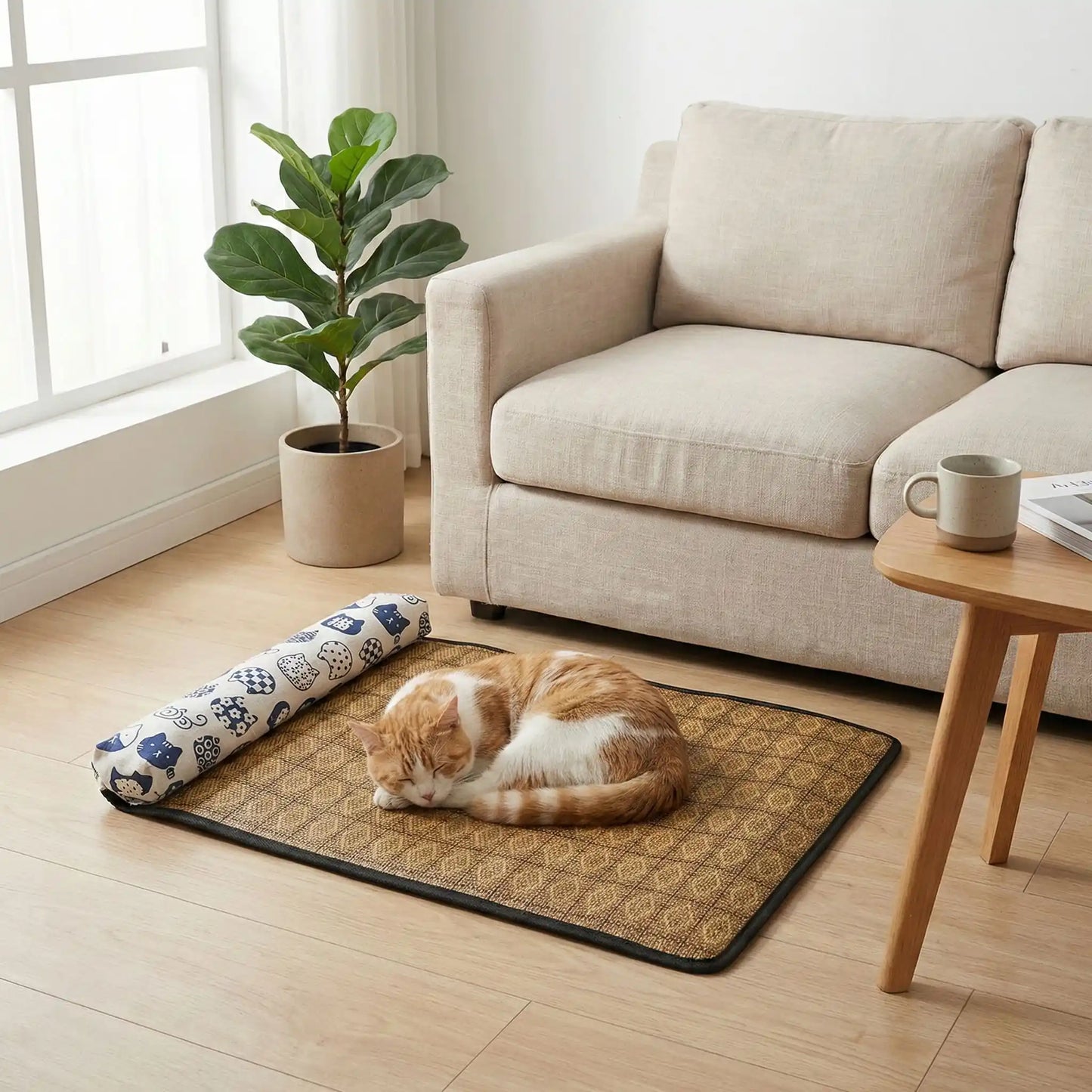 tapis rafraichissant pour chat blanc coolkitty carrousel