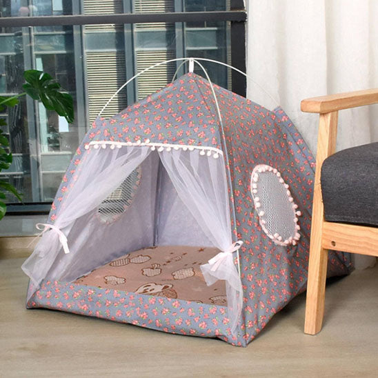 tente pour chat gris catcamp