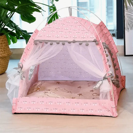 tente pour chat rose catcamp