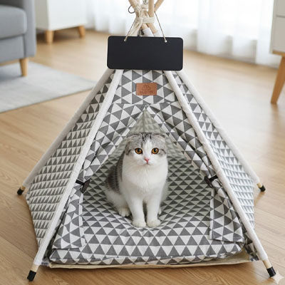 tipi chat gris triangle carrousel pawpalace